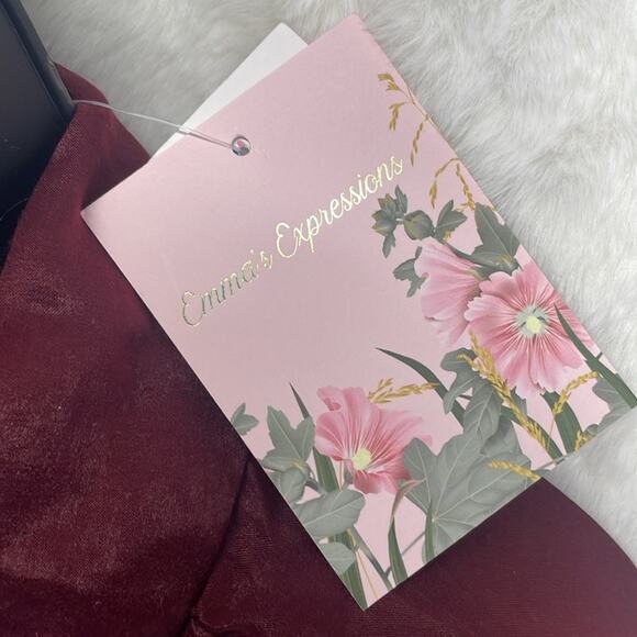 Emmas Expressions Wine Button Down Collar LS Silky Look/Feel Maternity NWT M Top - Picture 8 of 10